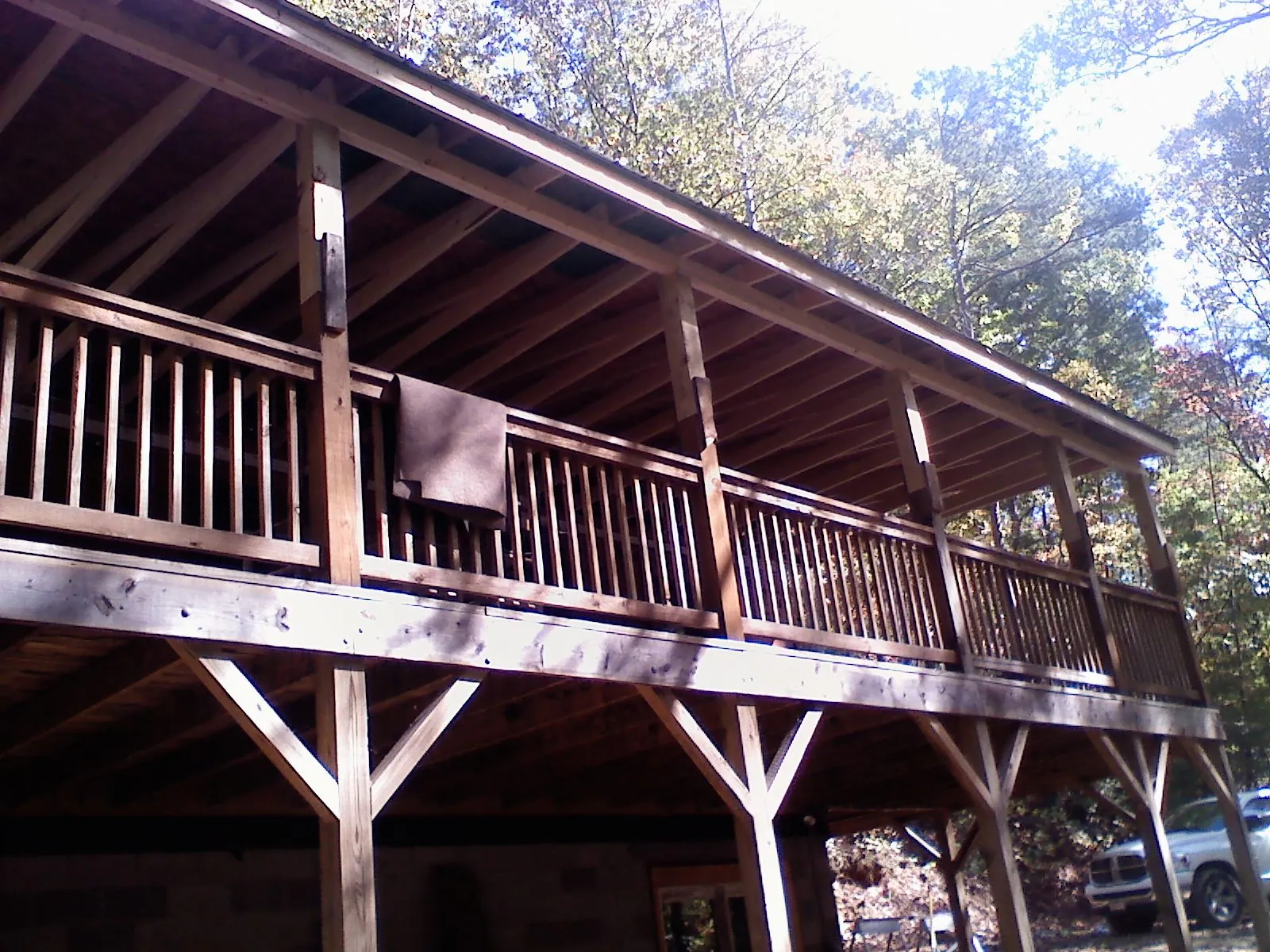 Timber framing under a new elevated porch and deck — Roof Leak Repair in Windsor Locks by Roofing Brothers